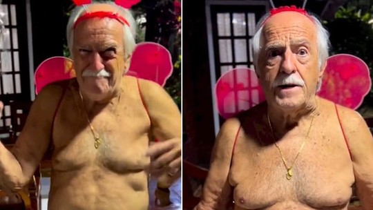 Aos 90 anos, Ary Fontoura se fantasia de borboleta para curtir bloco de rua: "Fiquei muito sensual"