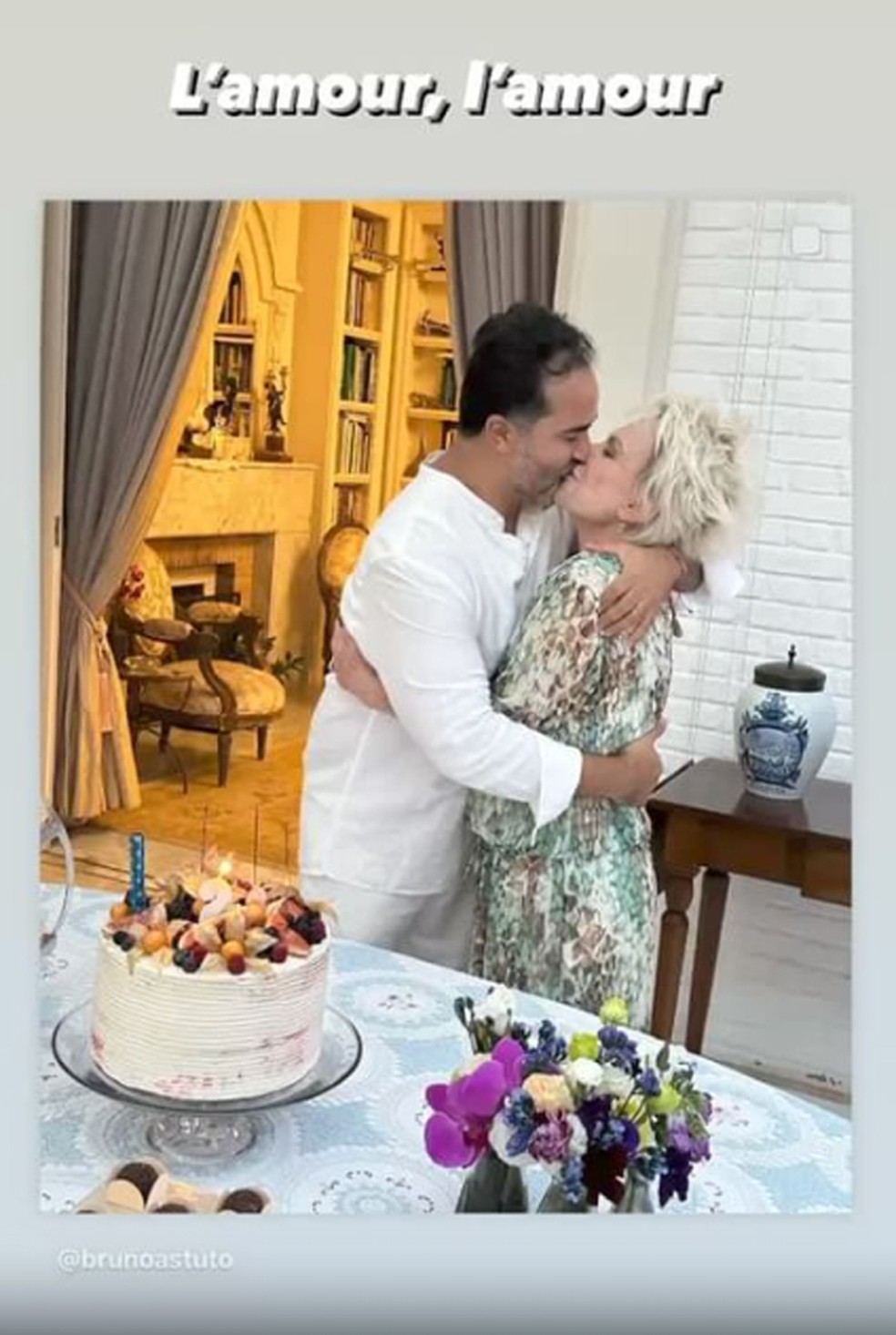 Ana Maria Braga e o namorado, Fábio Arruda — Foto: Instagram