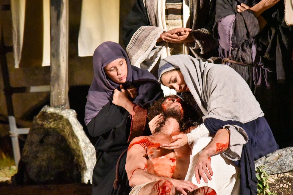 Cena de Paixão de Cristo de Nova Jerusalém — Foto: Felipe Souto Maior/AgNews