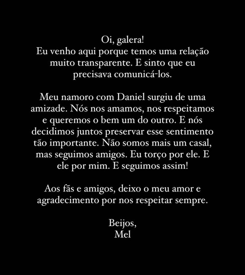 Mel Maia confirma fim de namoro com MC Daniel — Foto: Reprodução Instagram