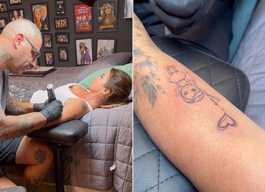 Viviane Di Felice faz tatuagem em homenagem à neta, Lua Di Felice