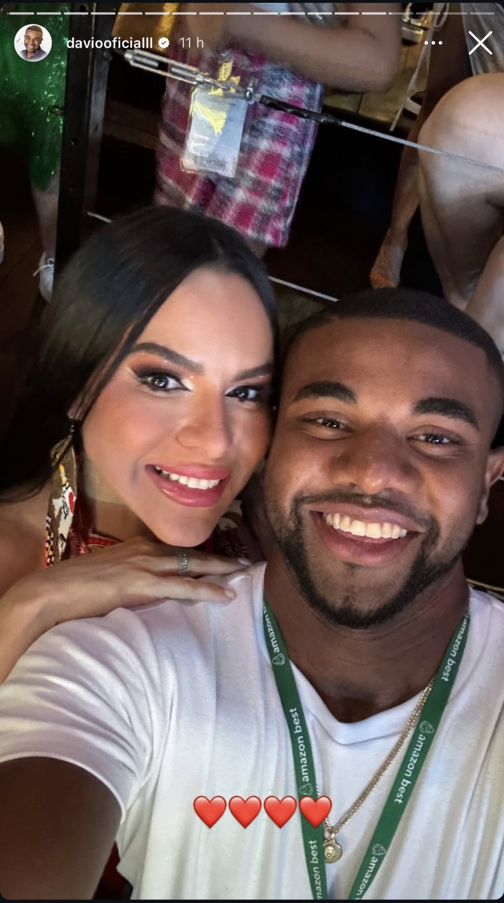 Davi Brito e Tamires Assis não escondem que estão em um affair — Foto: Reprodução/Instagram