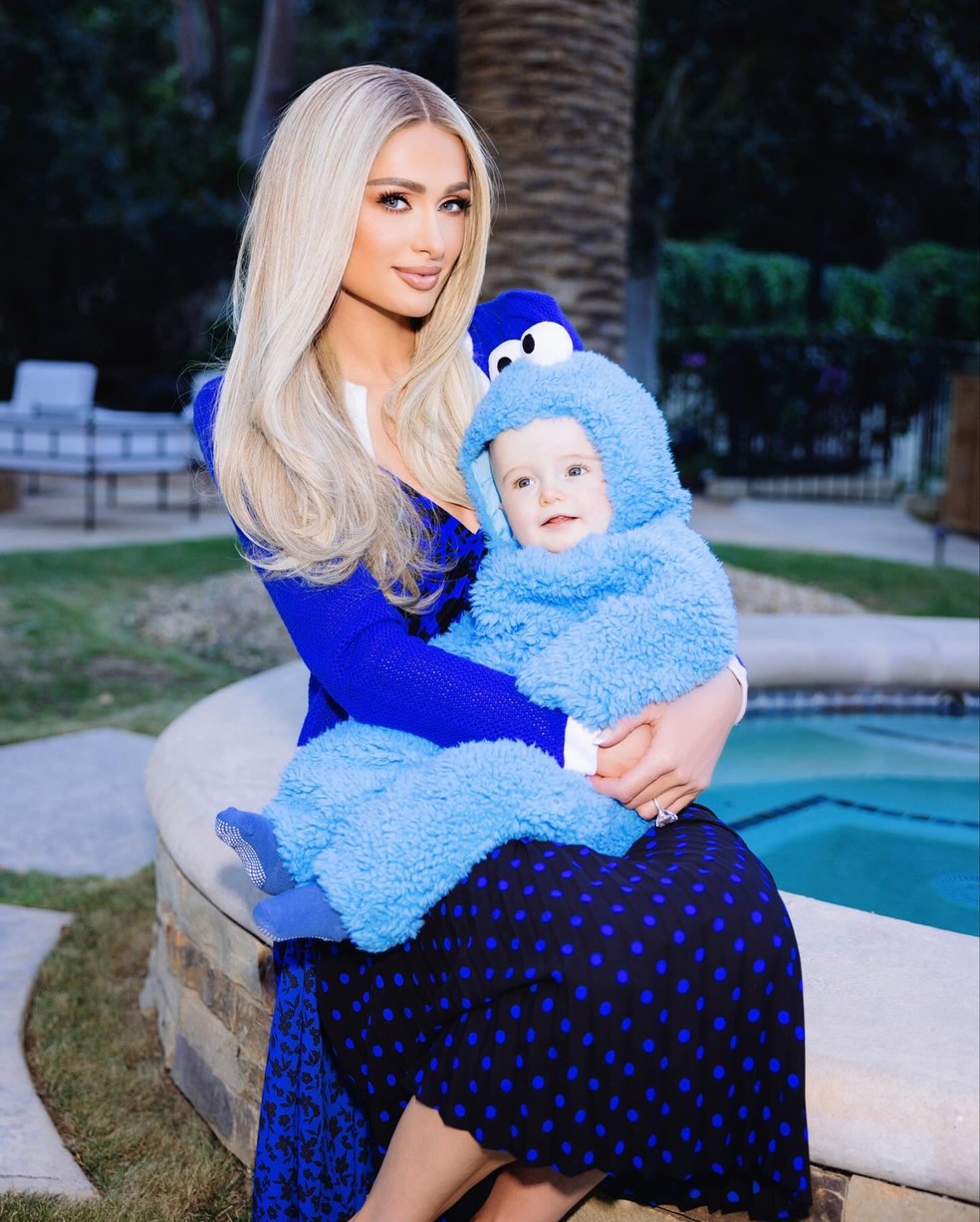 Paris Hilton e filho &mdash; Foto: Reprodu&ccedil;&atilde;o do Instagram