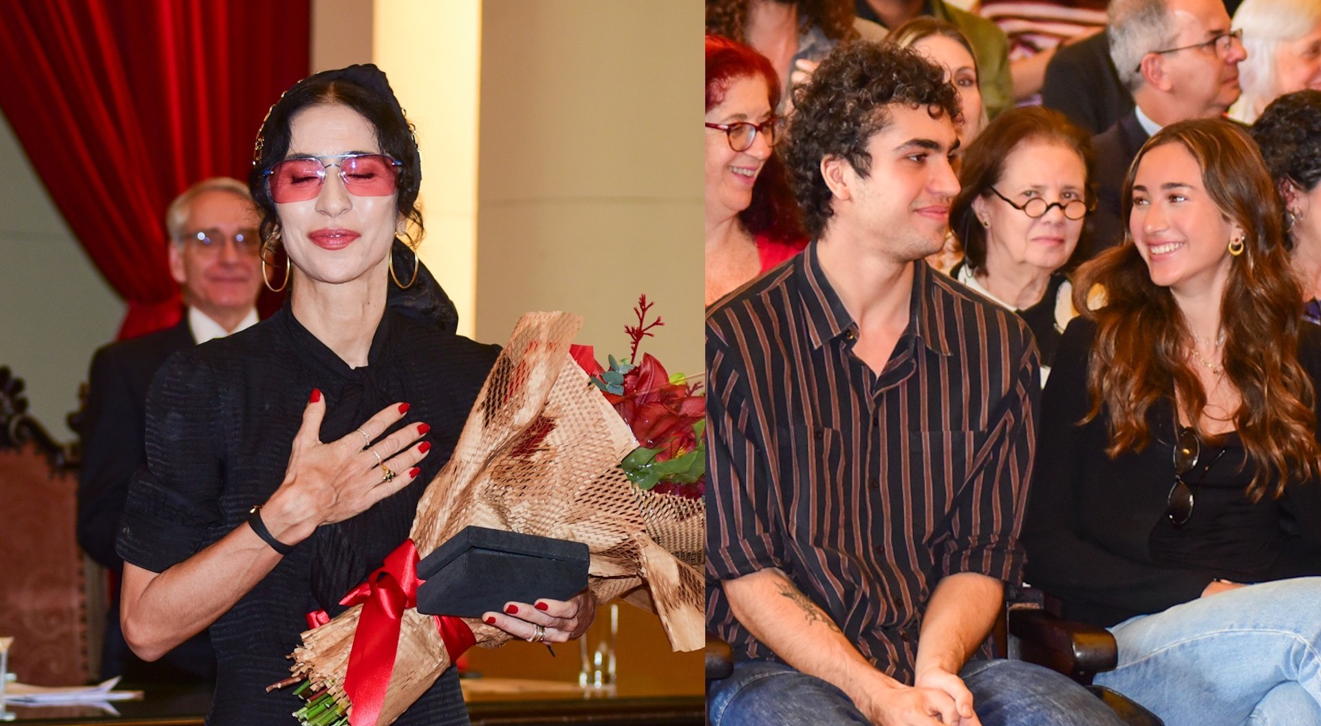 Marisa Monte é homenageada na USP com filhos presentes