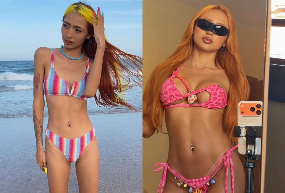 Ruivinha de Marte antes x depois — Foto: Reprodução/ Instagram