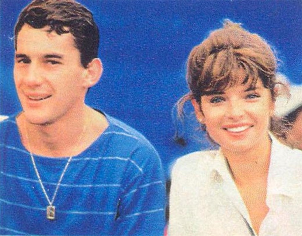 Ayrton Senna e Marjorie Andrade — Foto: Reprodução