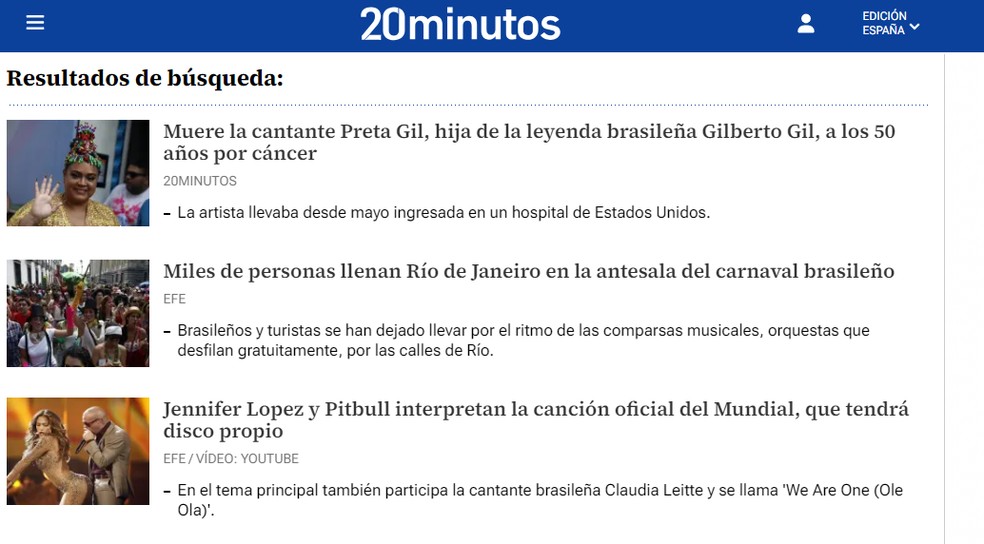 Morte de Preta Gil na imprensa internacional — Foto: Reprodução