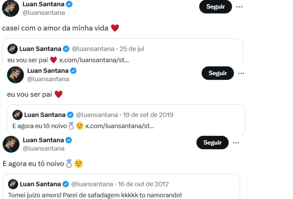 Luan Santana relembra fases do relacionamento com Jade Magalhães — Foto: Reprodução/Instagram