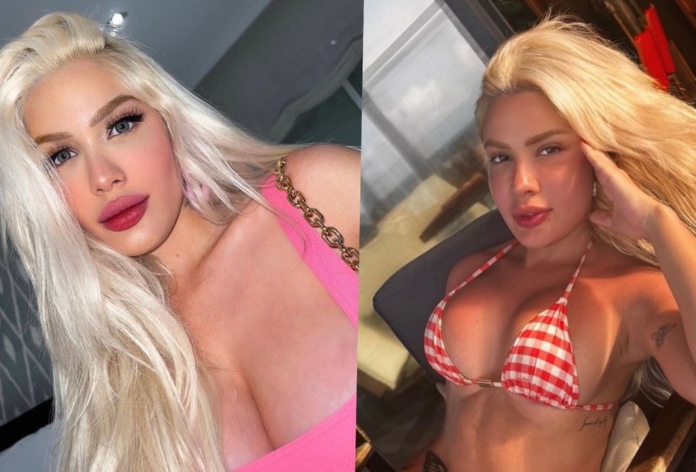 Karoline Lima antes e depois de plsticas nos seios  Foto: Reproduo/Instagram