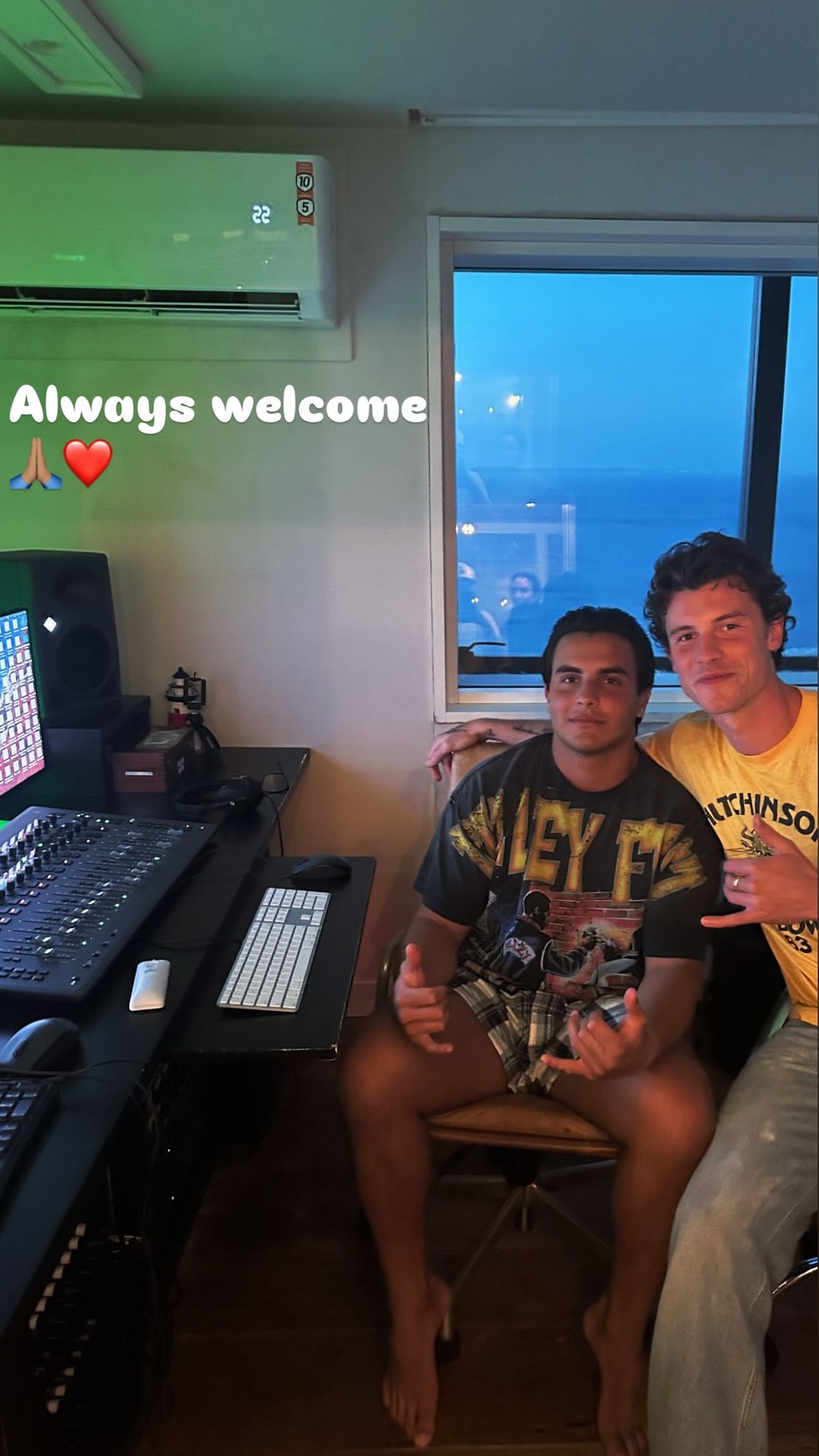Marcelo Sangalo e Shawn Mendes — Foto: Reprodução/Instagram