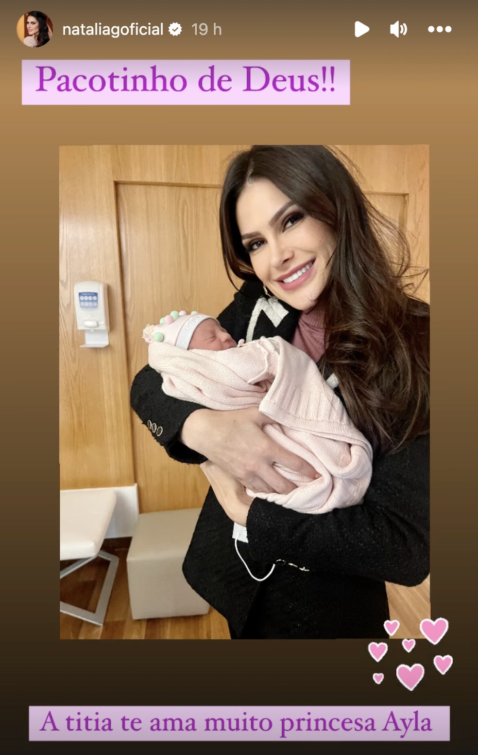 Natália Guimarães celebra chegada da sobrinha — Foto: Reprodução: Instagram