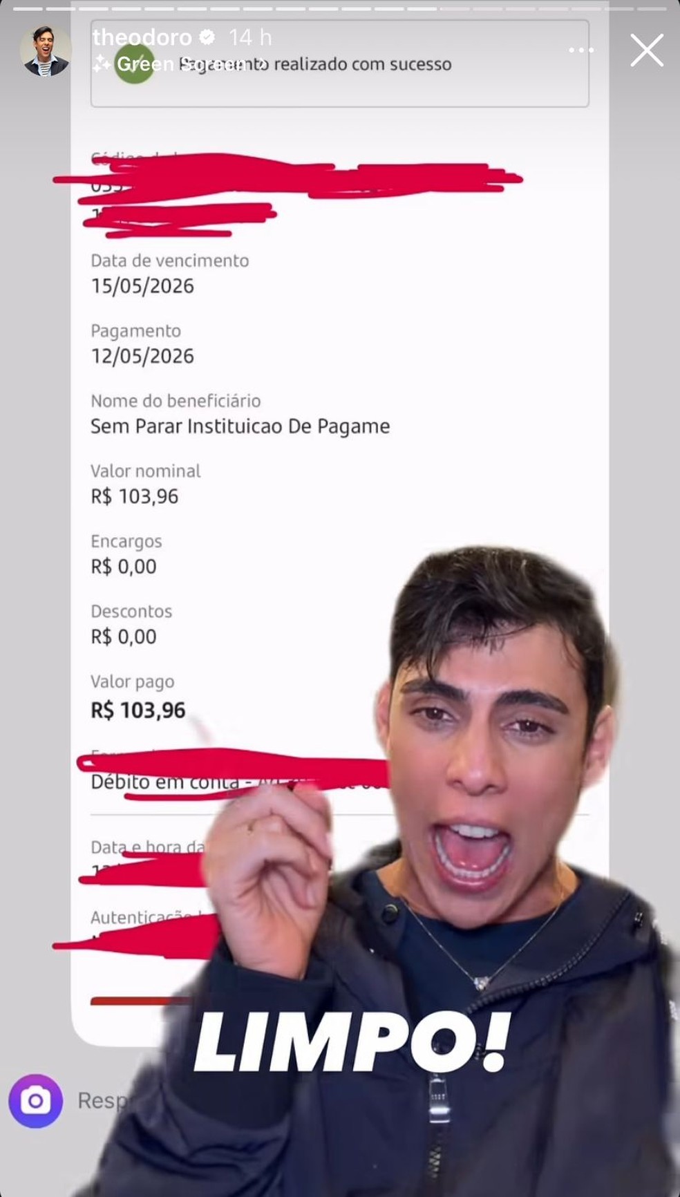 Post de Theodoro &mdash; Foto: Reprodu&ccedil;&atilde;o | Instagram