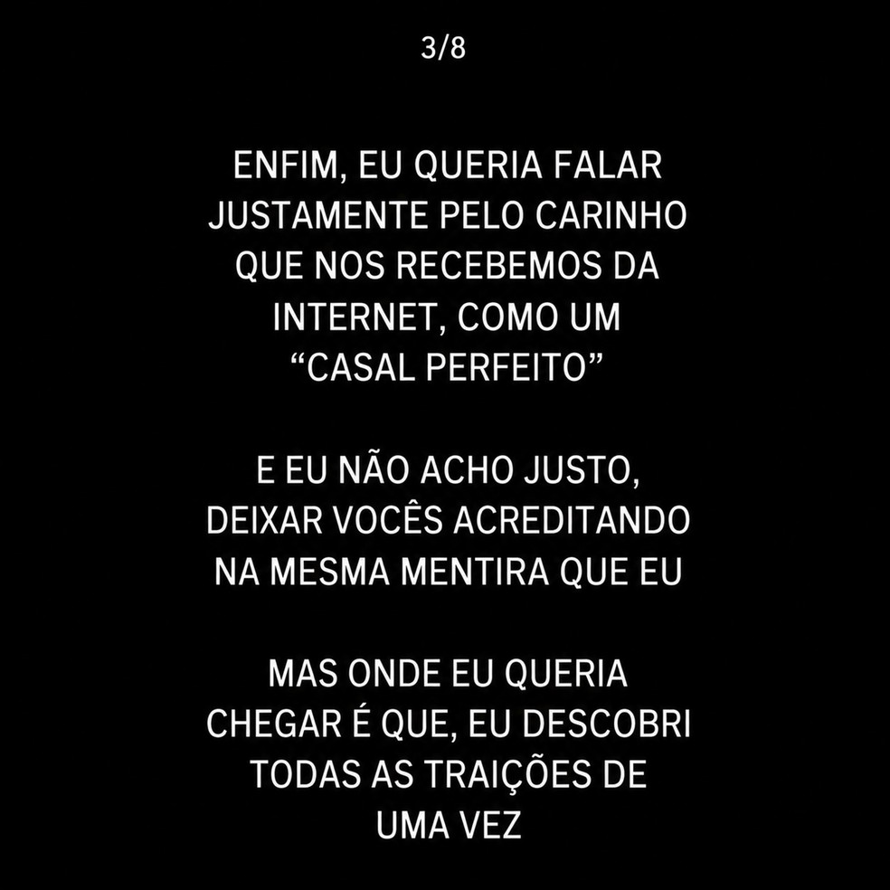 Término de Duda Correa e Thiago Queiroz — Foto: Reprodução/Instagram