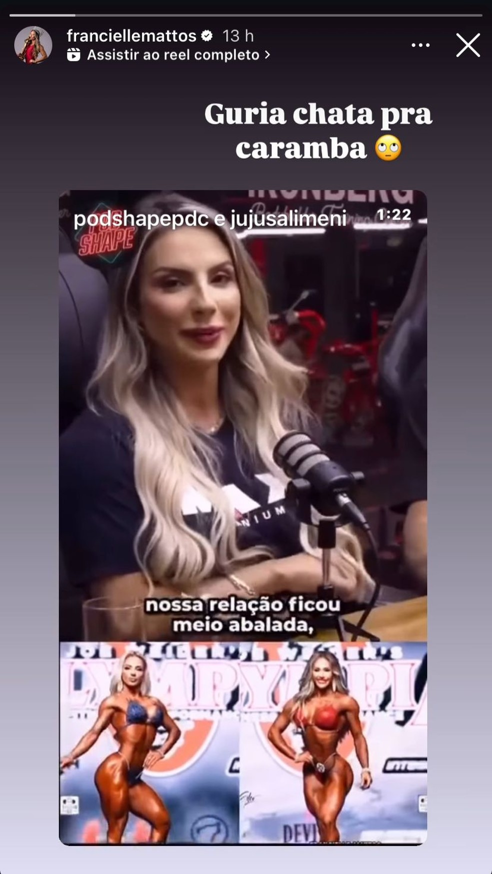 Post de Francielle Mattos — Foto: Reprodução | Instagram