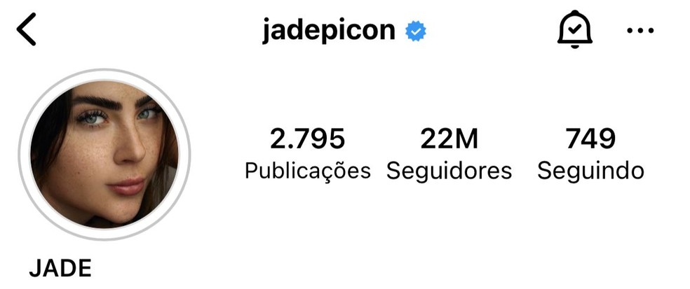 Jade Picon é a 5ª ex-BBB mais seguida do Instagram — Foto: Reprodução / Instagram
