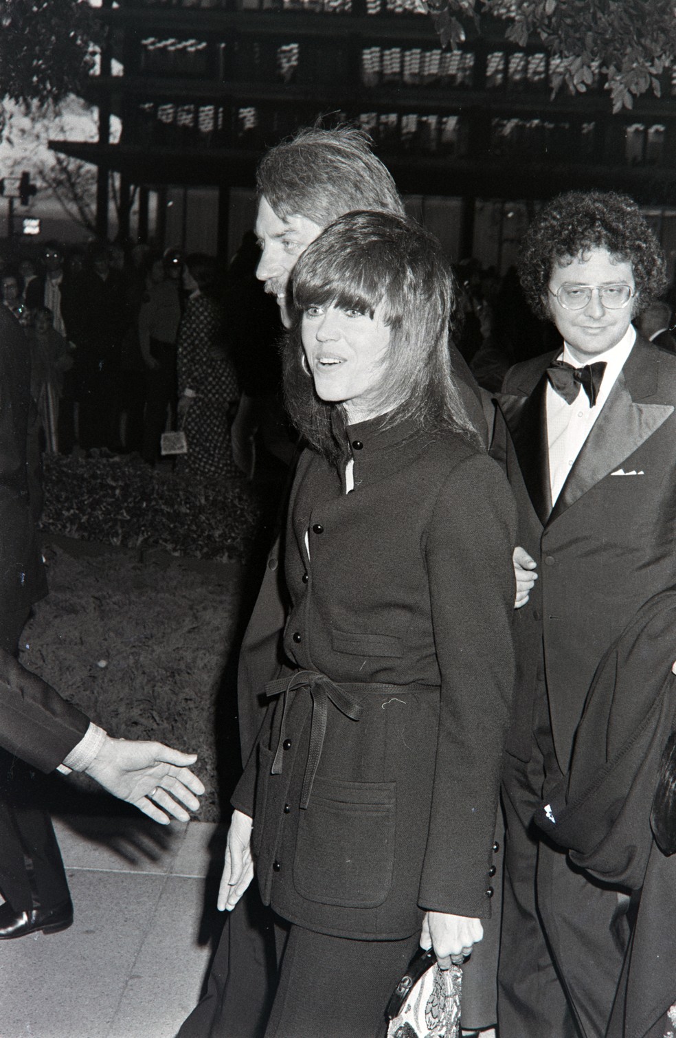 Jane Fonda no Oscar de 1972, usando Yves Saint Laurent — Foto: Getty