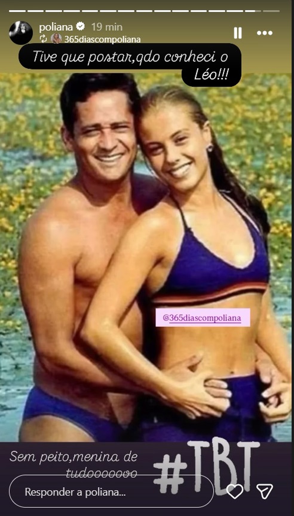 Poliana Rocha resgata clique raro com Leonardo no início da relação — Foto: Reprodução/Instagram