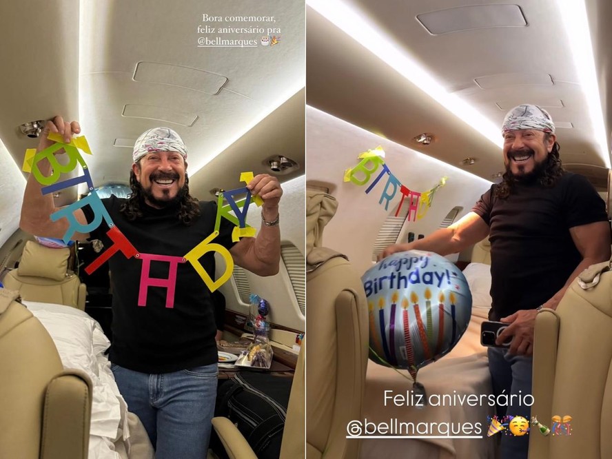 Bell Marques faz 72 anos e celebra aniversário em avião