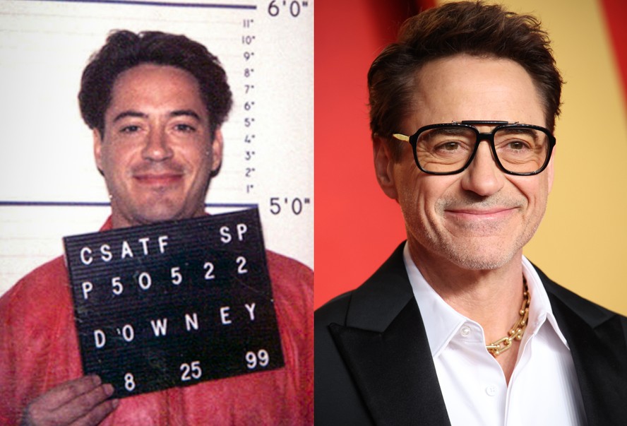 Robert Downey Jr. em 1999 e 2024
