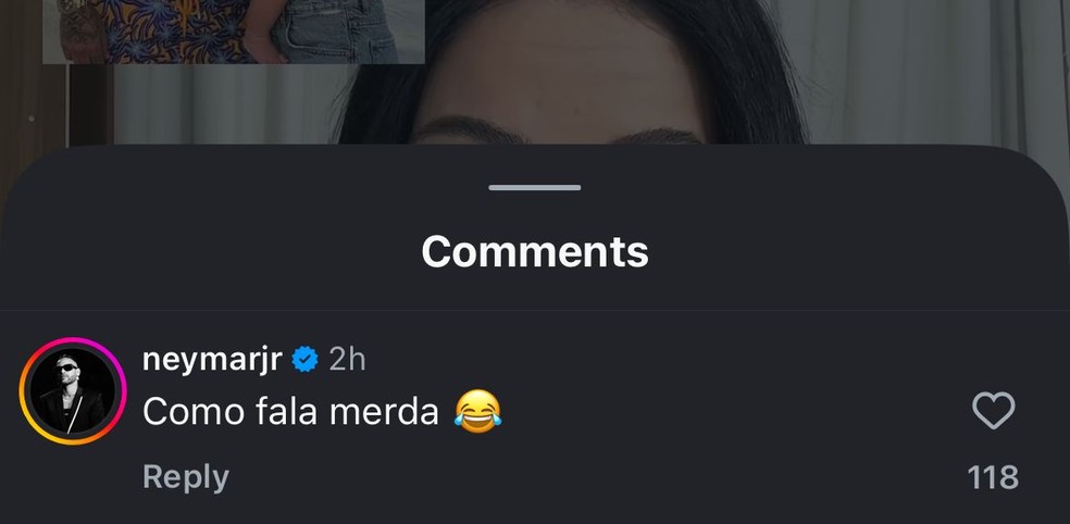 Neymar perde a paciência após internauta criticar a mãe, Nadine, e chamar Amanda Kimberlly de 'amante' — Foto: Reprodução/Instagram