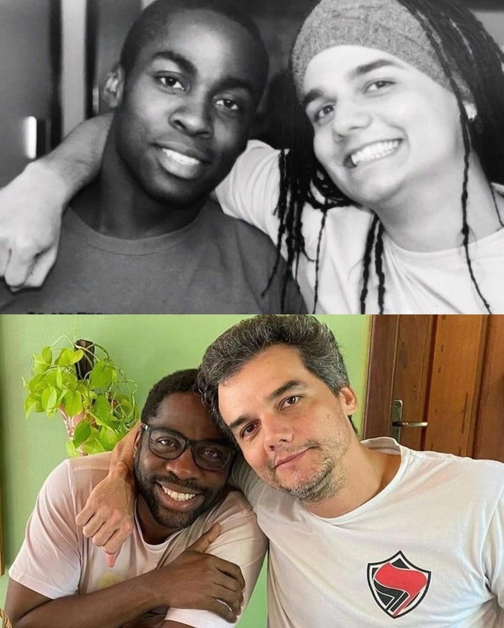 Antes e depois de Lázaro Ramos e Wagner Moura chama atenção nas redes — Foto: Reprodução/Instagram