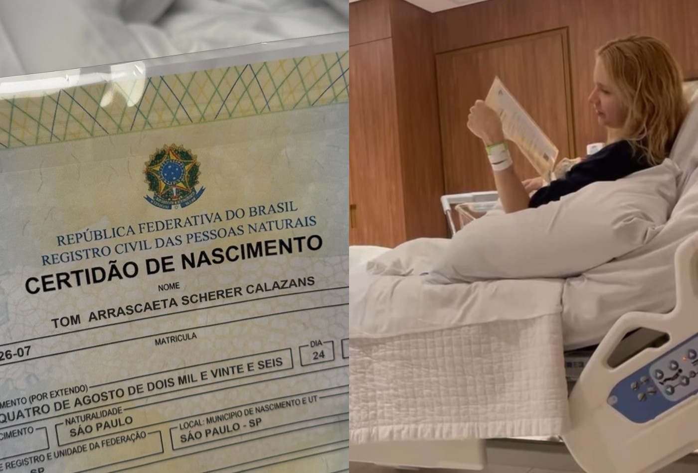 Rodrigo Calazans assusta Isa Scherer com certidão do filho com nome de jogador: 