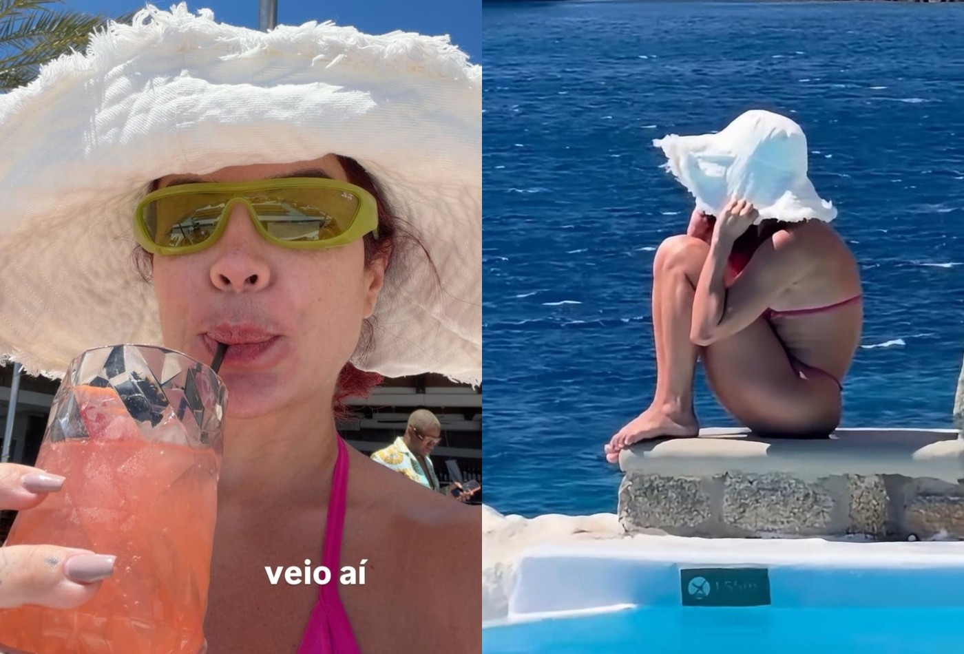 Gkay renova o bronze em piscina de hotel na Grécia, mas admite: 