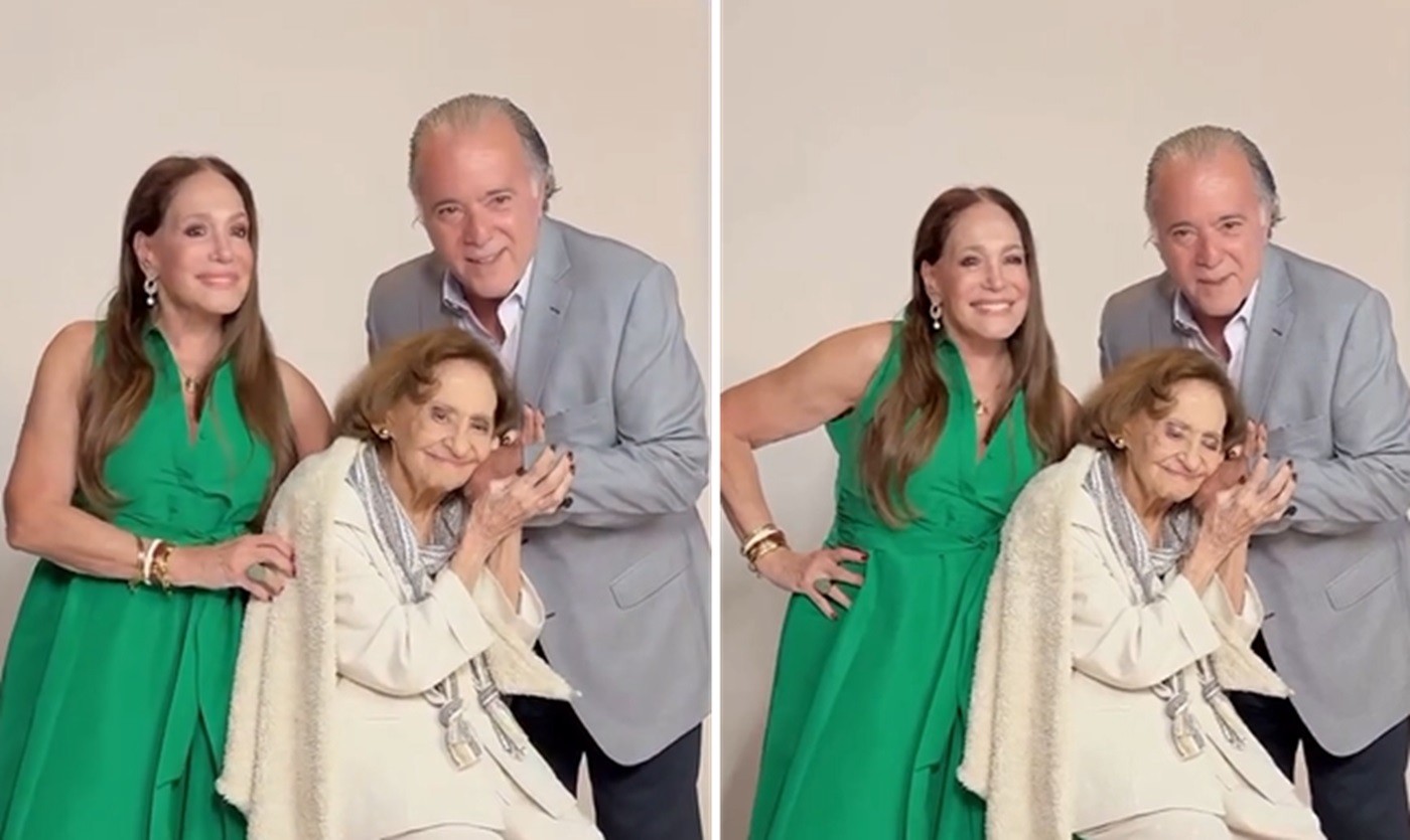 Laura Cardoso reencontrou amigos e foi tietada em última gravação na TV Globo