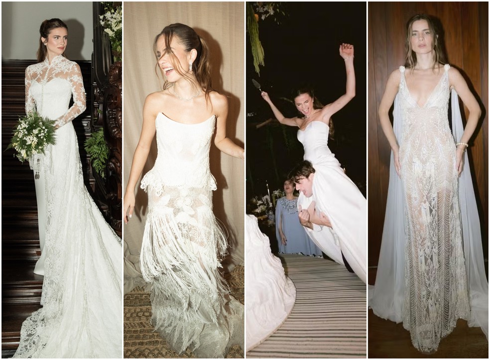 Os vestidos de casamento de Giulia Be — Foto: Reprodução/Instagram