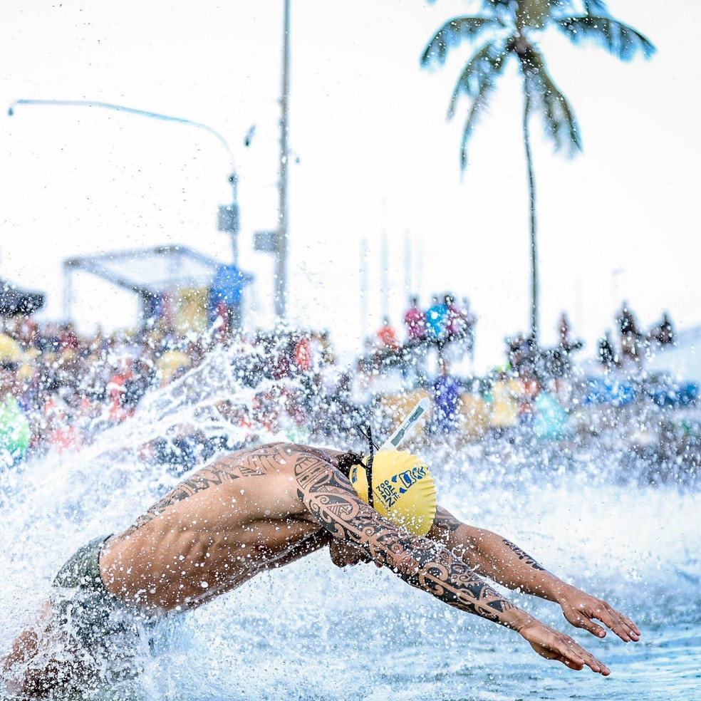 Daniel Cady fica em segundo lugar em competição de aquathlon e triathlon — Foto: Loly Silva