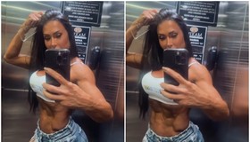 Solteira, Gracyanne Barbosa exibe shape definido no elevador: 'Partiu'