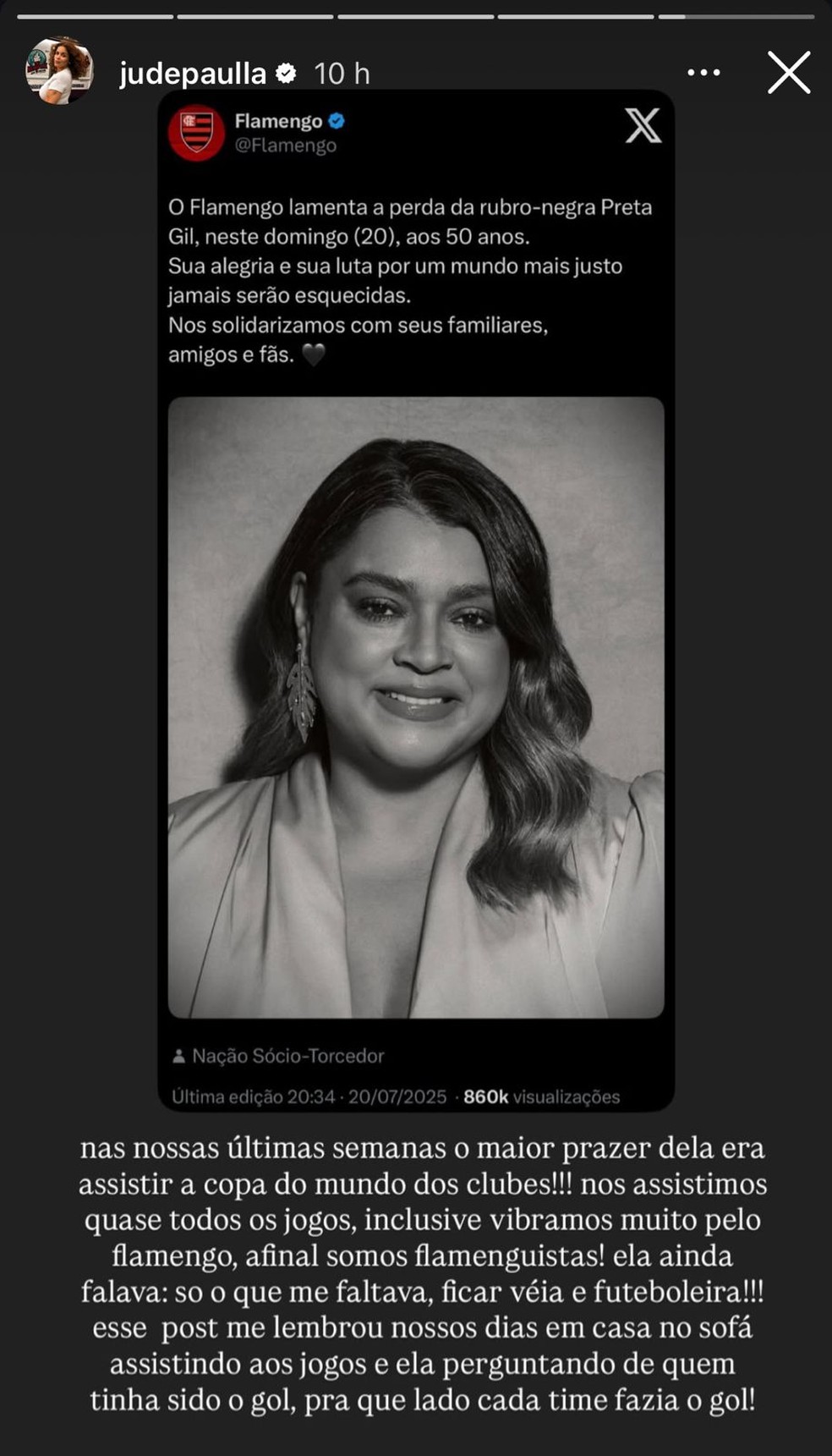 Story de Ju de Paulla — Foto: Reprodução/Instagram