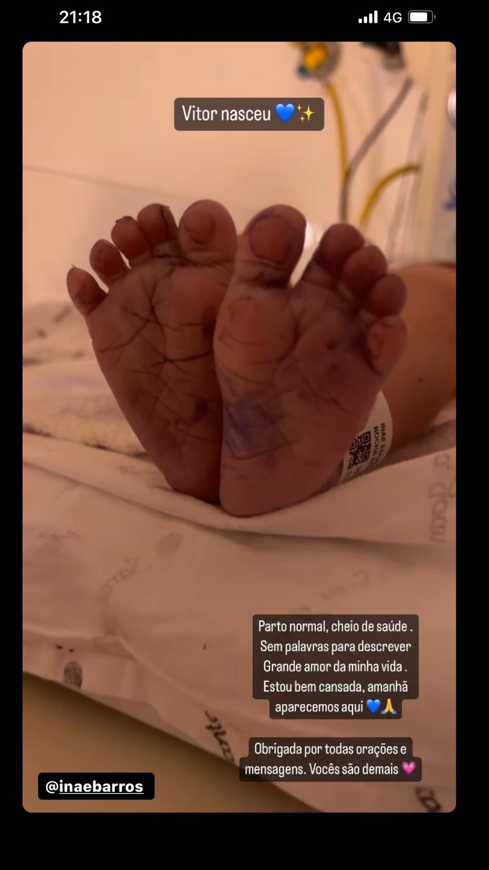 Nasce filho de Felipe Franco com a bailarina do Faustão, Inaê Barros