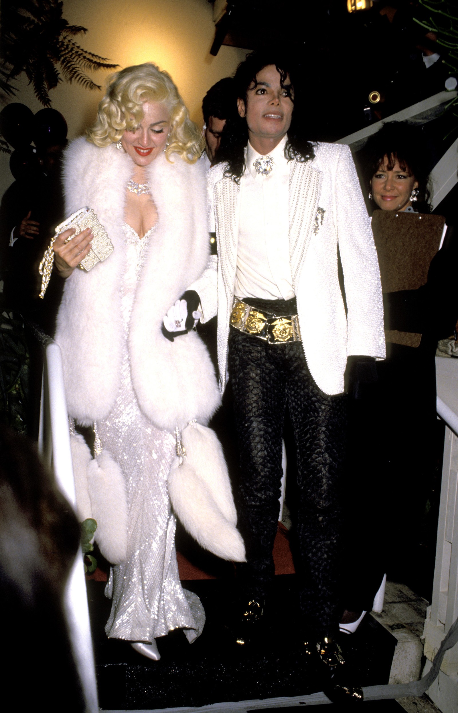 Madonna e Michael Jackson, no Oscar de 1991, usando Bob Mackie e Bill Whitten, respectivamente — Foto: Getty