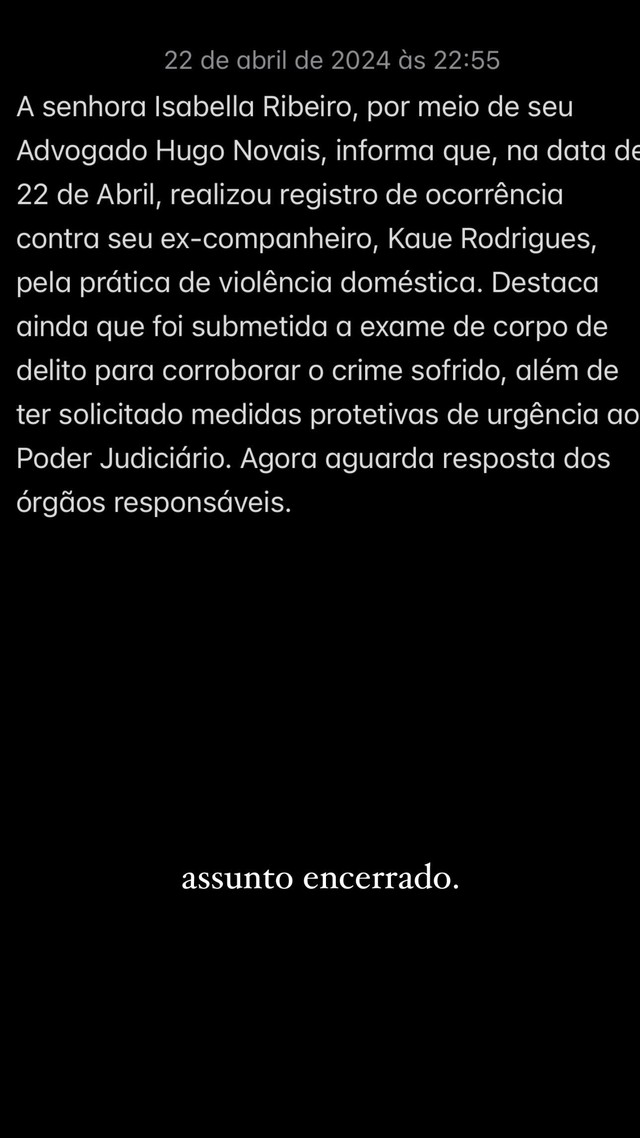 Isabella Ribeiro acusa Kauê Rodrigues, do Botafogo, de agressão e pede ...