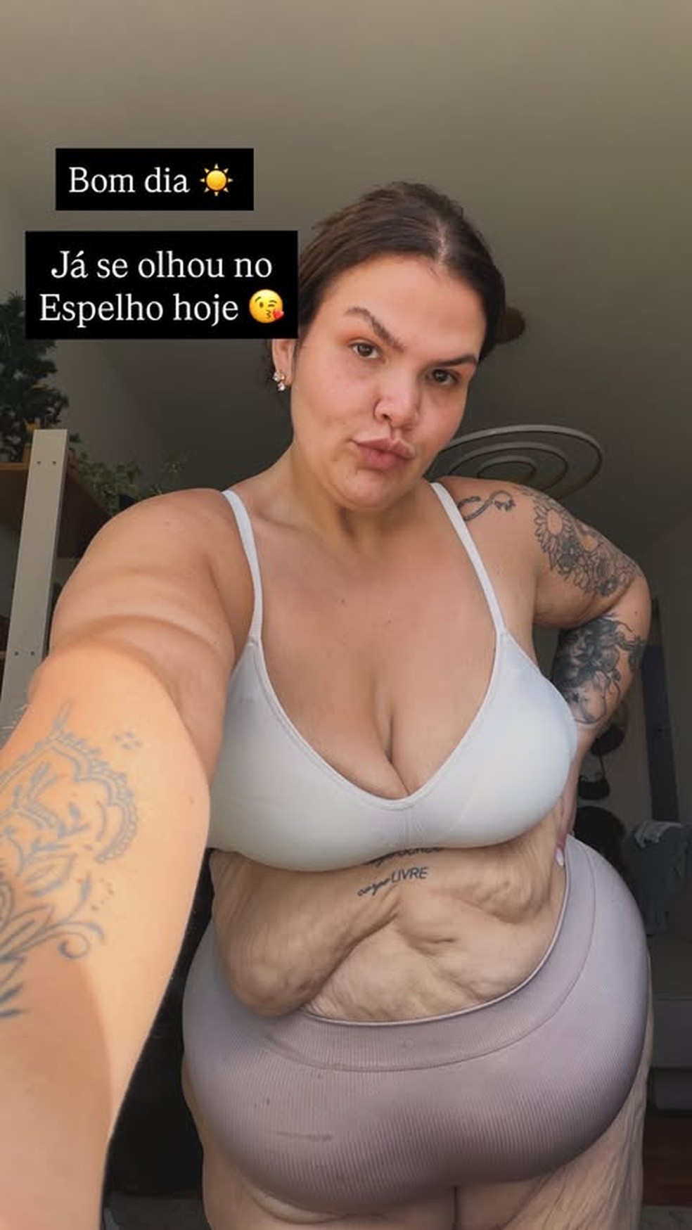 Thais Carla mostra surpresa por transformação no corpo — Foto: Reprodução/Instagram