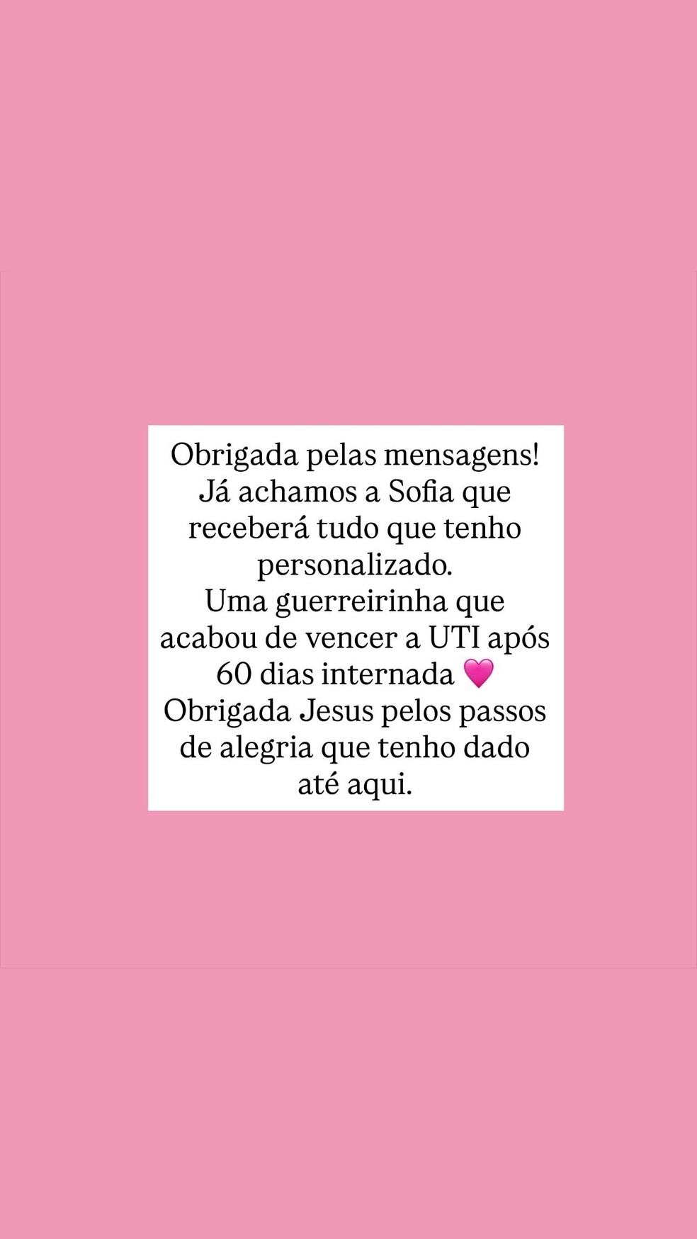 Lexa atualiza seguidores que achou para quem doar os itens da filha — Foto: Reprodução/ Instagram