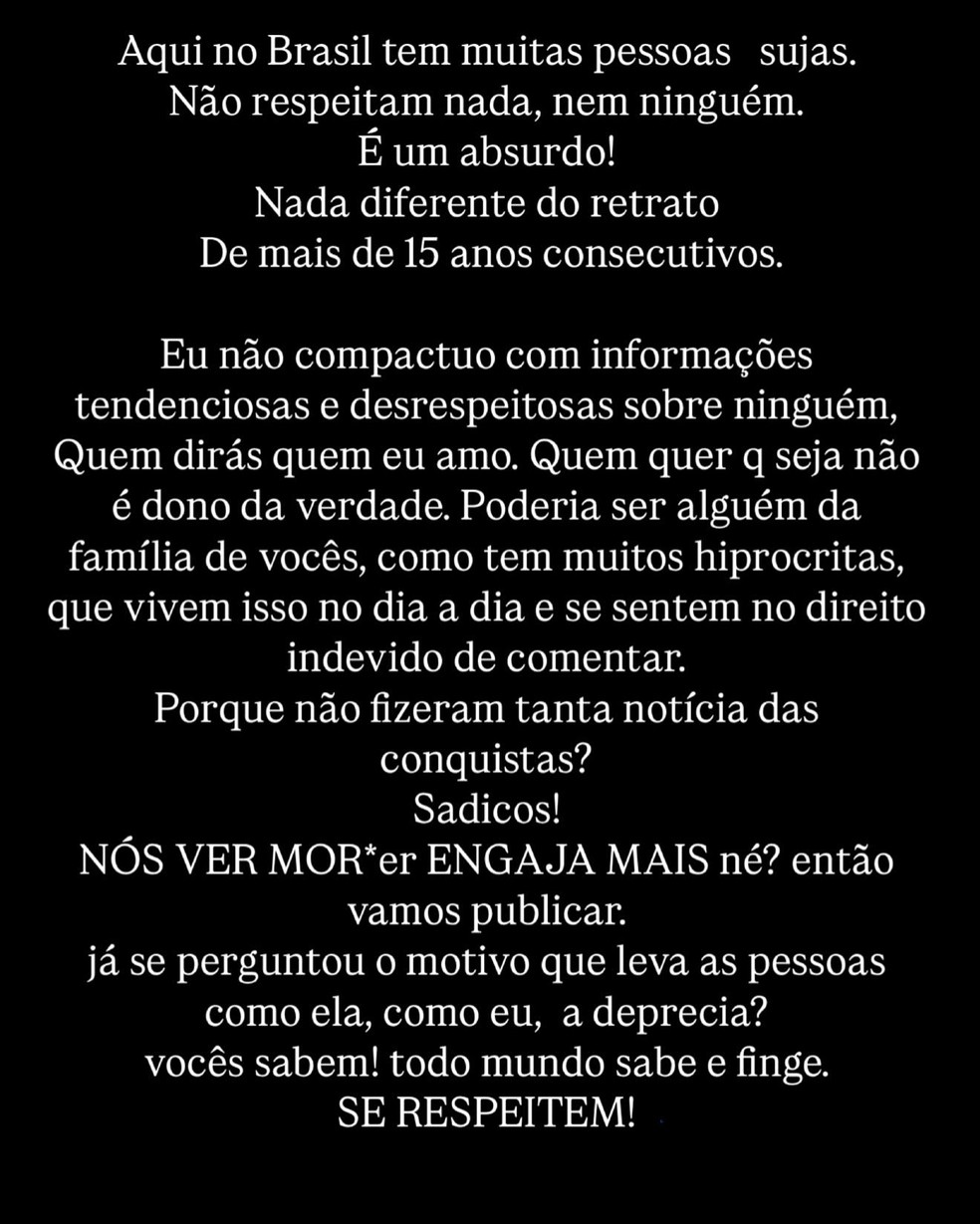 Majur declara apoio a Linn da Quebrada em meio a internação por saúde mental — Foto: Reprodução/Instagram