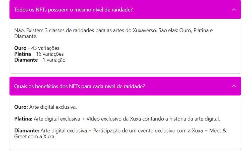 Site de Xuxa explica raridade de artes exclusivas do Xuxaverso — Foto: Xuxaverso