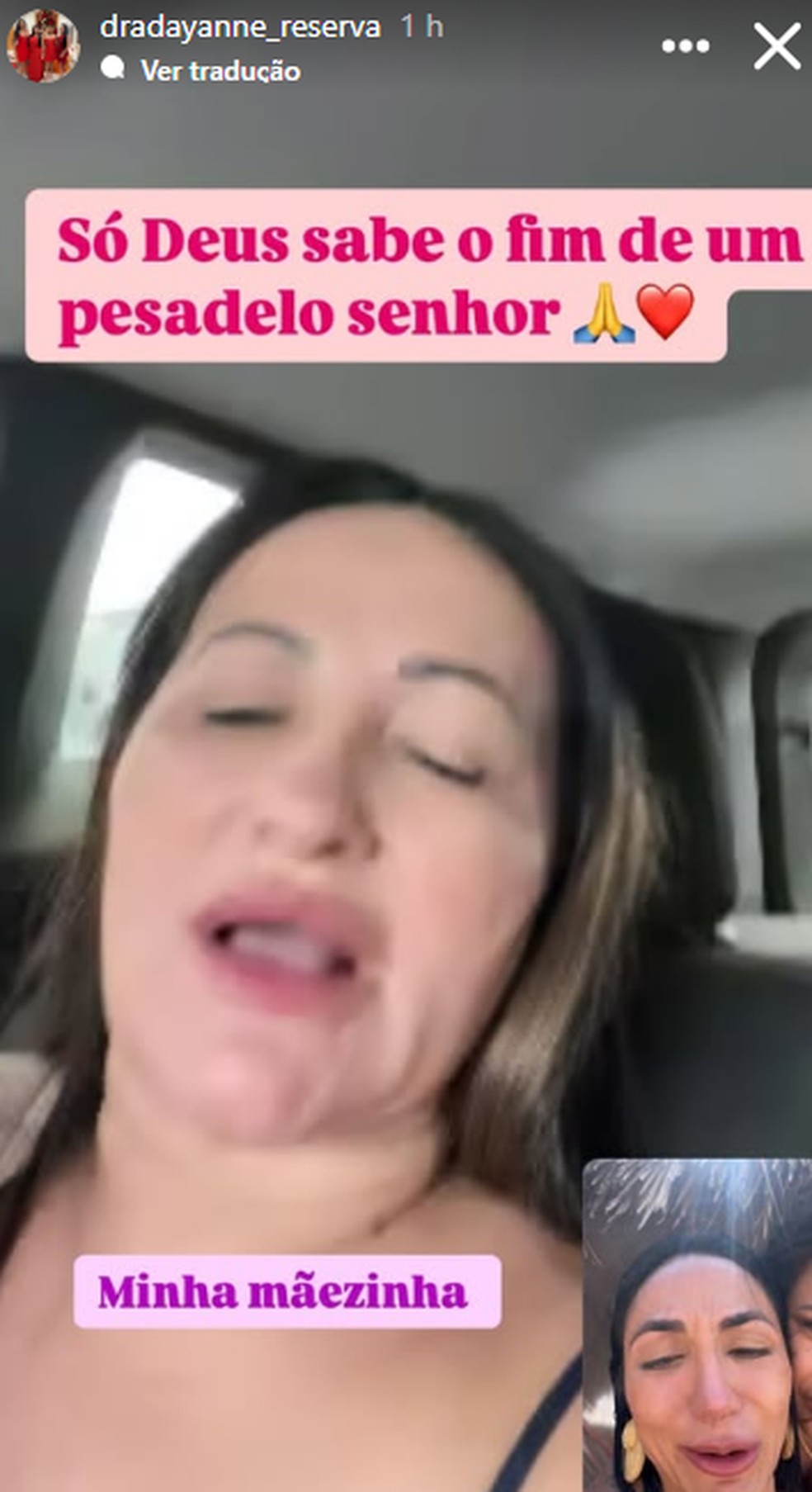 Dayanne Bezerra mostra primeiro contato com a mãe e a irmã — Foto: Reprodução/Instagram