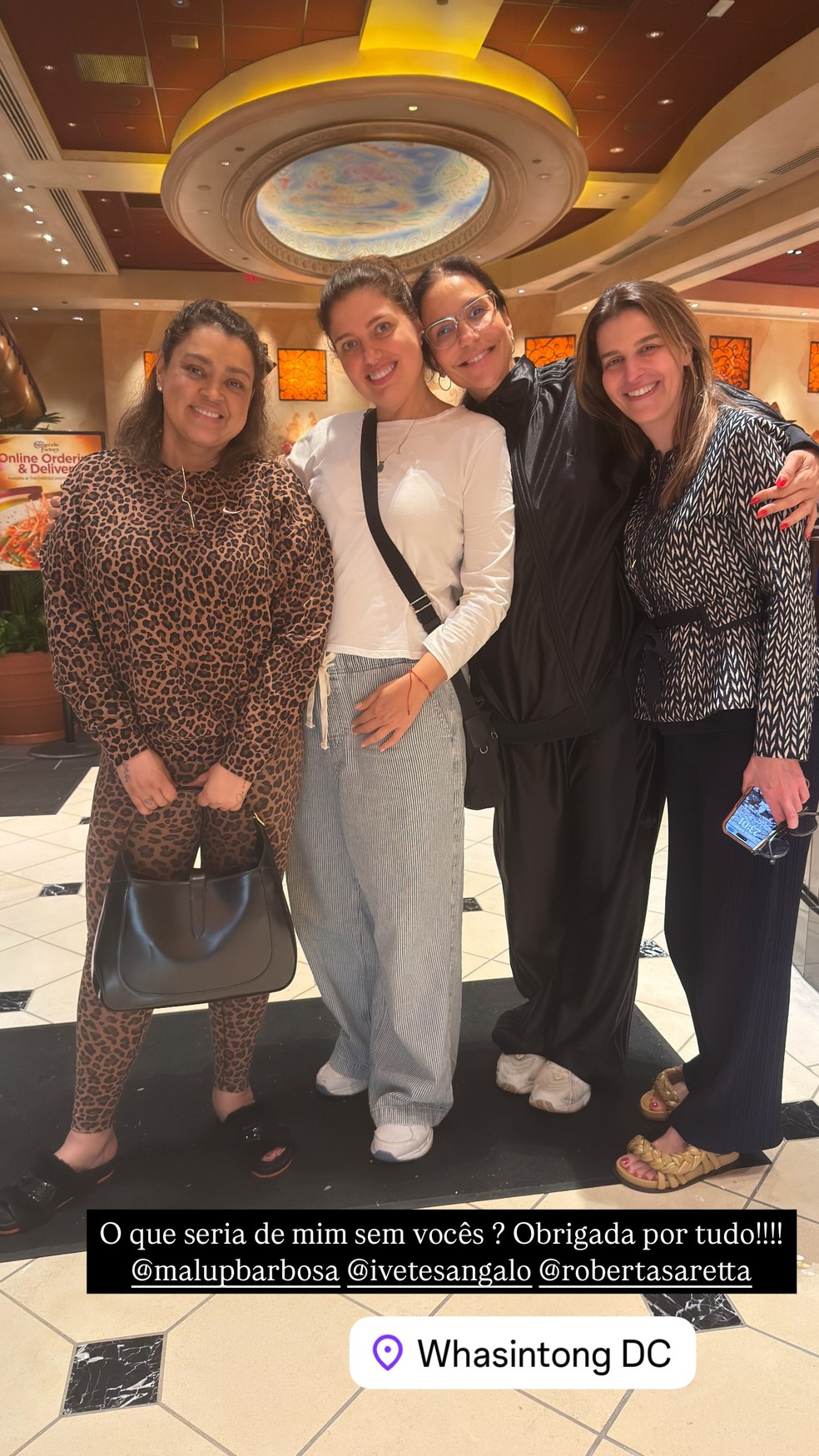 Preta Gil, Malu Barbosa, Ivete Sangalo e Roberta Saretta — Foto: Reprodução/Instagram