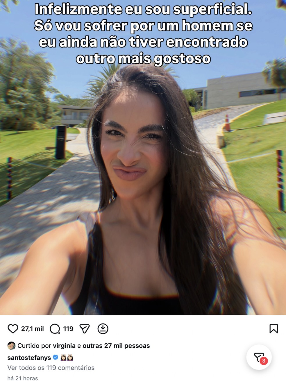 Curtida de Virginia — Foto: Reprodução/Instagram