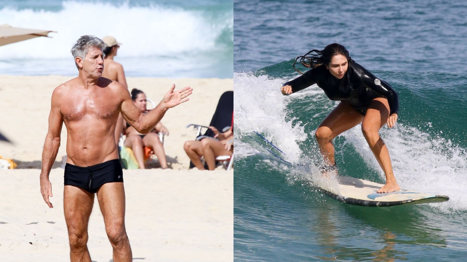 Fora do Vasco, Renato Gaúcho curte Praia de Ipanema com a filha