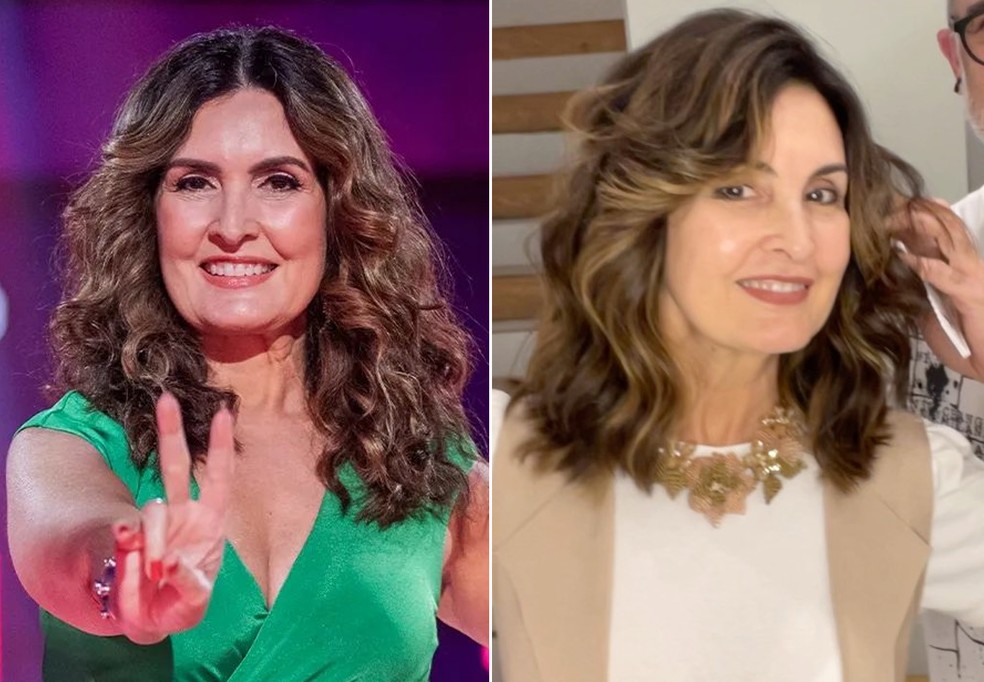 Antes e depois: Fátima Bernardes muda o visual dos cabelos — Foto: Instagram