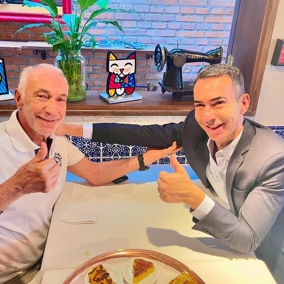 Cesar Tralli com o pai, Cezar — Foto: Reprodução/Instagram