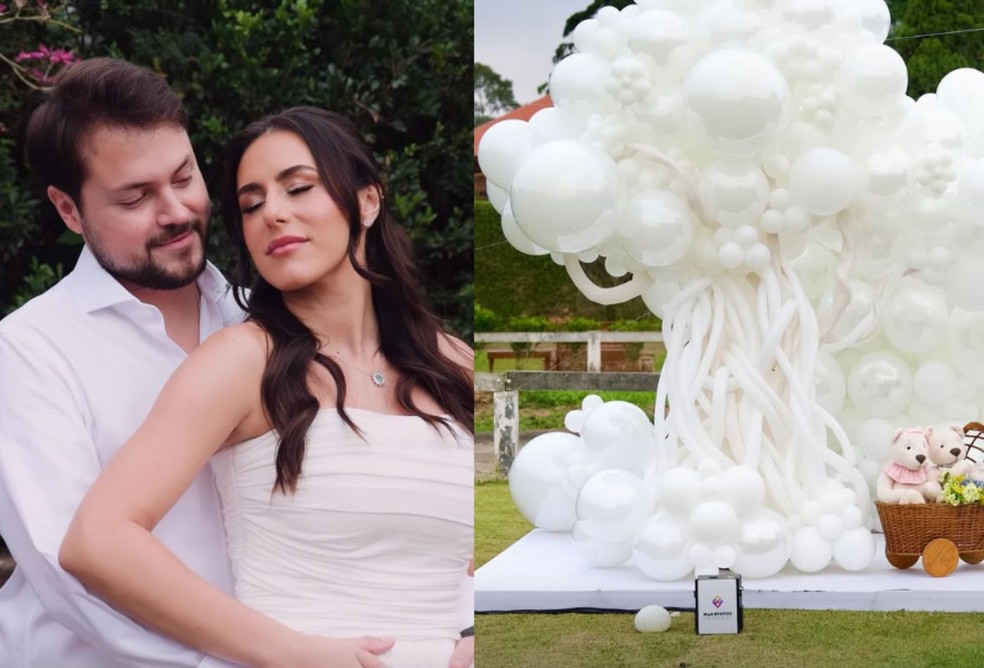 Bianca Biancardi faz chá revelação no próprio casamento e descobre sexo do bebê — Foto: Reprodução/Instagram