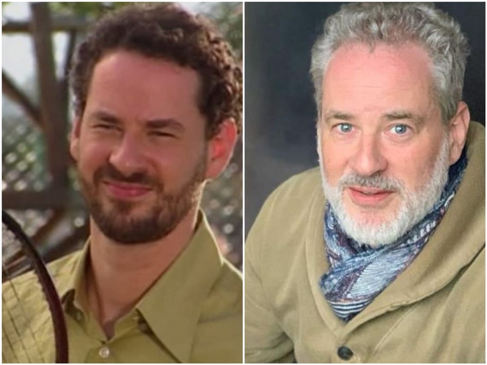 Antes e depois: Dan Stulbach como Marcos, em Mulheres Apaixonadas (Globo, 2003), e com visual atual — Foto: TV Globo e Reprodução/Instagram