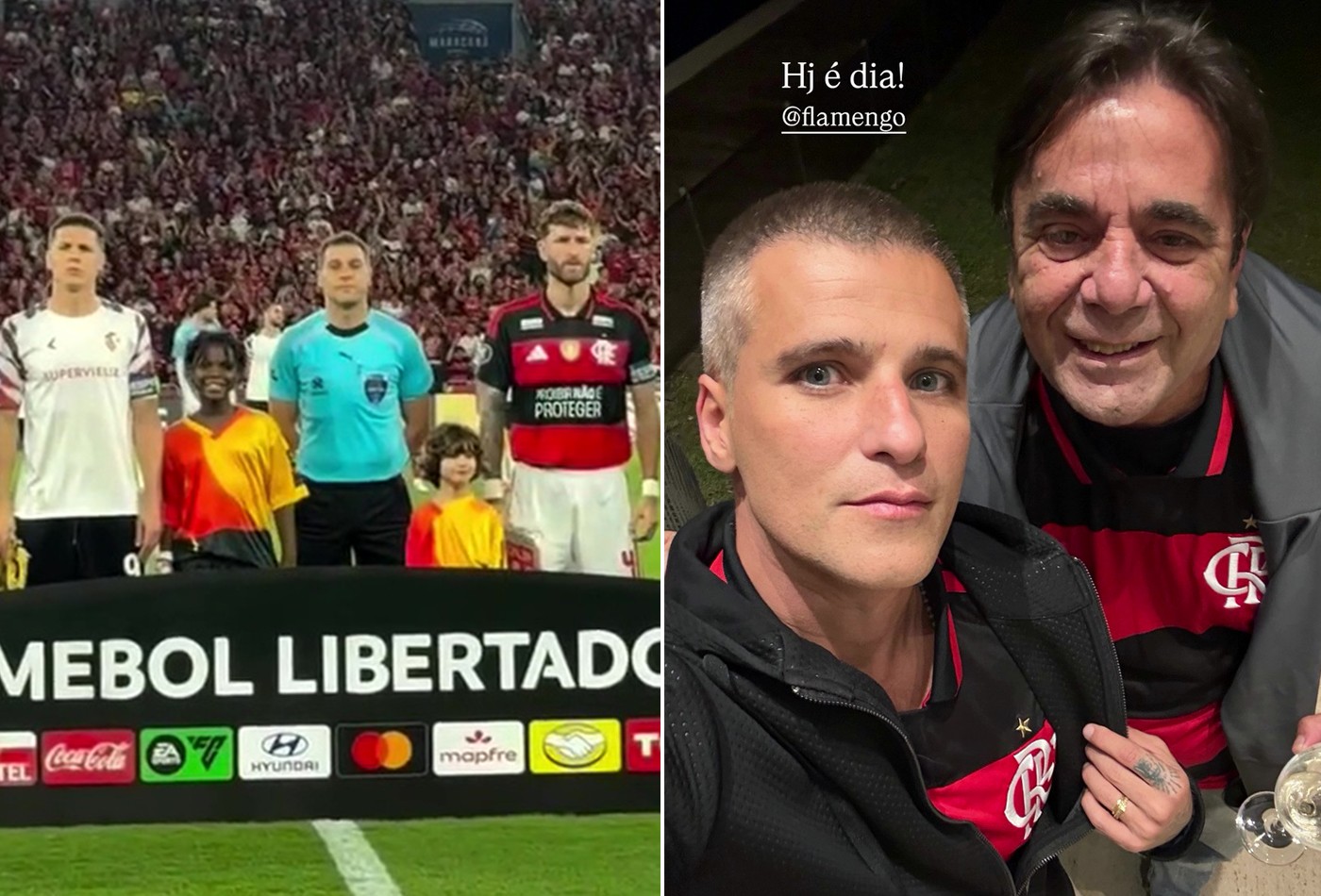 Giovanna Ewbank 'surta' ao ver os filhos em campo no jogo do Flamengo