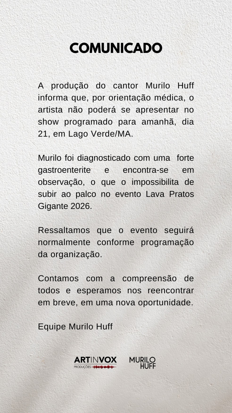 Story de Murilo Huff — Foto: Reprodução/Instagram