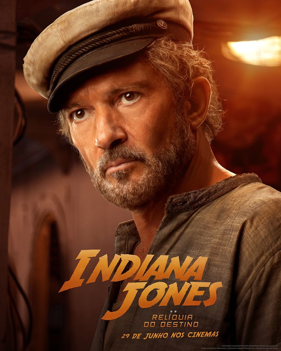 Antonio Banderas é Renaldo em 'Indiana Jones 5' — Foto: Divulgação